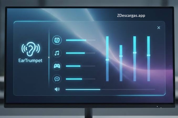 EarTrumpet 2026 es un software de control de audio que gestiona los volúmenes de las aplicaciones y los dispositivos de reproducción en Windows.