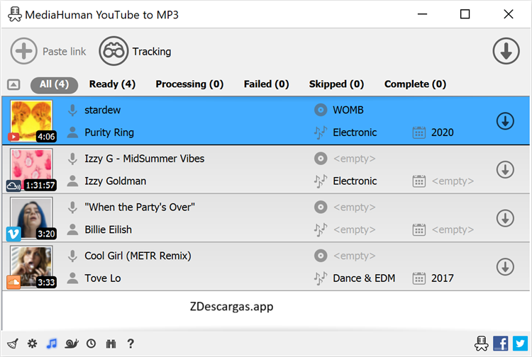 MediaHuman YouTube to MP3 Converter 2026 con herramientas de descarga y conversión de audio.