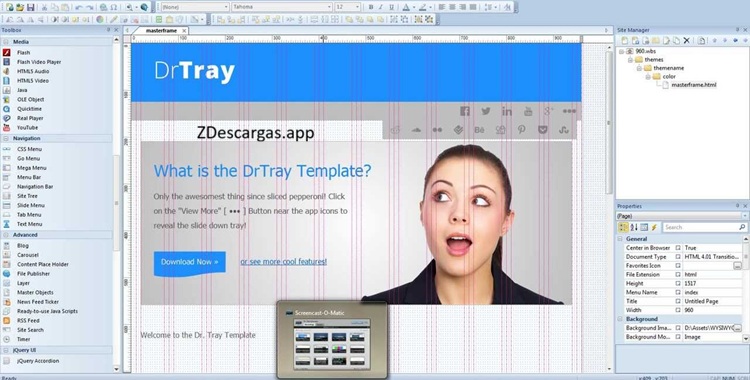 WYSIWYG Web Builder 2026 es un editor visual que se utiliza para crear sitios web responsivos sin necesidad de programar.
