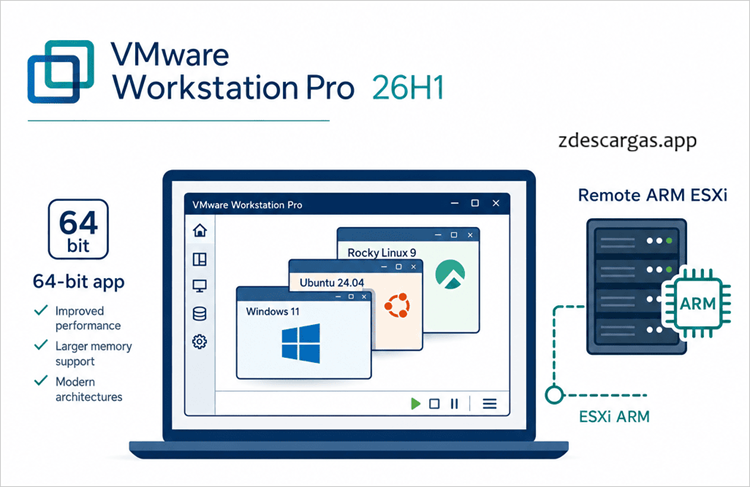 VMware Workstation Pro 26H1 2026 Full Descargar